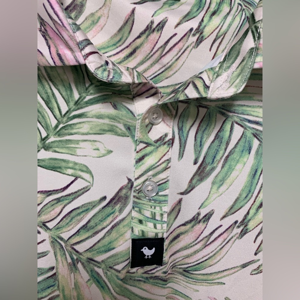 Bad Birdie Tropical Leaf Polo Golf ⛳️ Shirt Size XL - Picture 5 of 6